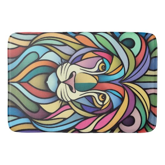 Detaillierte farbige Löwenspitze Badematte (Vorderseite)