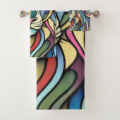 Detaillierte farbige Löwenspitze Badhandtuch Set (Insitu)