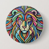 Detaillierte farbige Löwenspitze Button (Vorderseite)