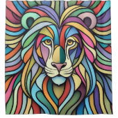 Detaillierte farbige Löwenspitze Duschvorhang (Vorderseite)