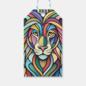 Detaillierte farbige Löwenspitze Geschenkanhänger (Vorderseite)
