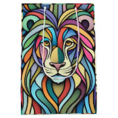 Detaillierte farbige Löwenspitze Mittlere Geschenktüte (Rückseite)