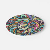 Detaillierte farbige Löwenspitze Pappteller (Schrägansicht)