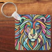 Detaillierte farbige Löwenspitze Schlüsselanhänger (Vorderseite)