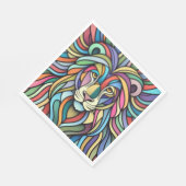 Detaillierte farbige Löwenspitze Serviette (Ecke)