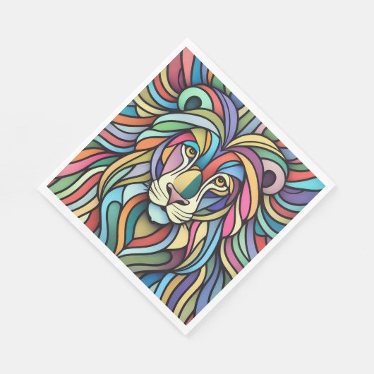 Detaillierte farbige Löwenspitze Serviette (Ecke)