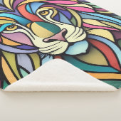 Detaillierte farbige Löwenspitze Sherpadecke (3/4)