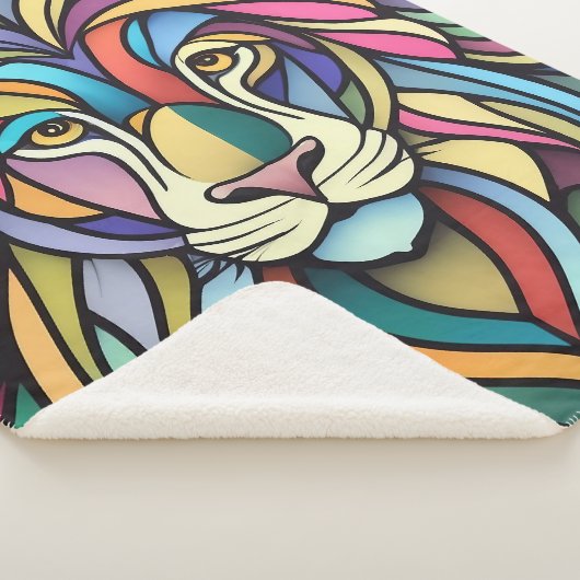 Detaillierte farbige Löwenspitze Sherpadecke (3/4)