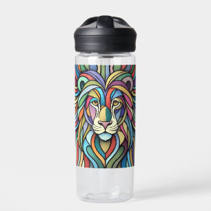Detaillierte farbige Löwenspitze Trinkflasche