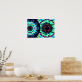 Detaillierte Fluoreszenz Cell Mandala Poster (Küche)