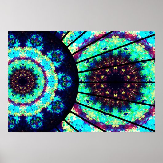Detaillierte Fluoreszenz Cell Mandala Poster (Vorne)