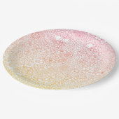 Detaillierte Gartenszene Künstler Birthday Coral P Pappteller (Schrägansicht)