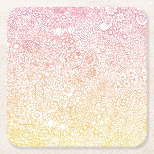 Detaillierte Gartenszene Künstler Birthday Coral P Rechteckiger Pappuntersetzer (Vorderseite)