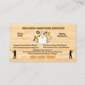 Detaillierte Handyman-Promo anpassen Visitenkarte (Rückseite)