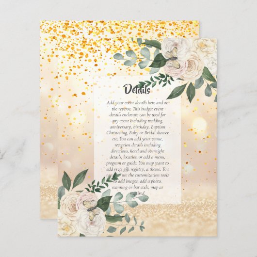 DETAILLIERTE HAUSHALTSVERANSTALTUNGEN - Weiße Rose (Vorne/Hinten)