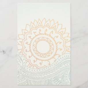 Detaillierte Henna abstrakter Sonnenaufgang Briefpapier