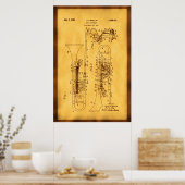 Detaillierte Hi res Trombone Patentart Poster (Küche)