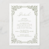 Detaillierte Hochzeitsszenarien mit Vintagem Rahme Begleitkarte (Vorderseite)