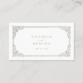 Detaillierte Hochzeitsszenarien mit Vintagem Rahme Platzkarte (Rückseite)