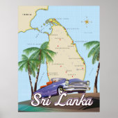Detaillierte Illustrierte Karte Sri Lankas Poster (Vorne)
