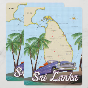 Detaillierte illustrierte Karte von Sri Lanka