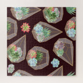 Detaillierte Kaktus Nahtloses Muster Puzzle (Horizontal)