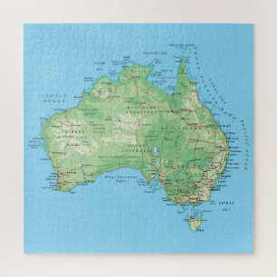Detaillierte Karte Australiens Puzzle