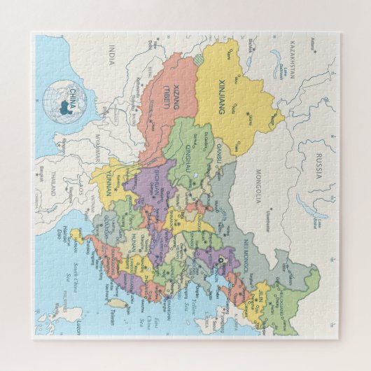 Detaillierte Karte der China Puzzle (Horizontal)