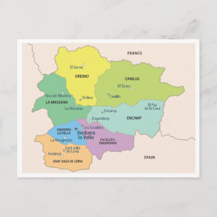 Detaillierte Karte der Regionen Andorras