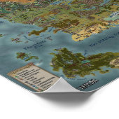 Detaillierte Karte der vergessenen Realms Poster (Ecke)