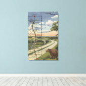 Detaillierte Karte des "Dream Highway" Leinwanddruck (Insitu (Holzboden))