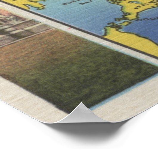 Detaillierte Karte des Pilgerlandes Poster (Ecke)