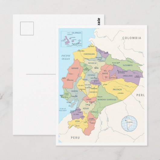 Detaillierte Karte Ecuadors (Vorne/Hinten)