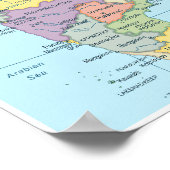 Detaillierte Karte Indiens Poster (Ecke)