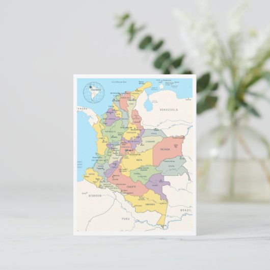 Detaillierte Karte Kolumbiens (Stehend Vorderseite)