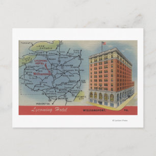 Detaillierte Karte, Lycoming Hotel - Williamsport, Postkarte