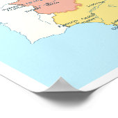 Detaillierte Karte Spaniens Poster (Ecke)