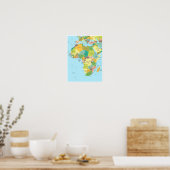 Detaillierte Karte von Afrika Kontinent Poster (Küche)