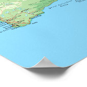 Detaillierte Karte von Australia Poster (Ecke)