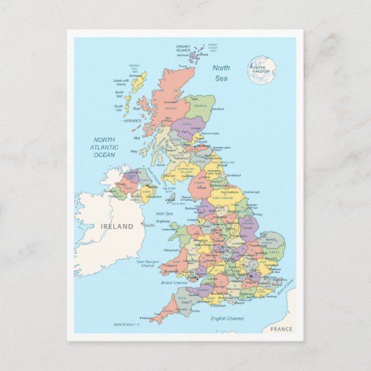 Detaillierte Karte von United Kindom (Vorderseite)