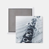 Detaillierte Klarinette Magnet (Vorderseite/Rückseite)