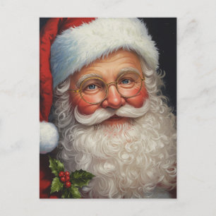 Detaillierte klassische Vintage-Weihnachtsmann-Fei Feiertagspostkarte