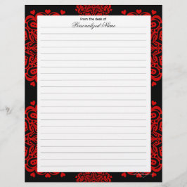 Detaillierte Liebe - Schwarz Briefbogen