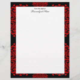 Detaillierte Liebe - Schwarz, unausgestrichen Briefbogen