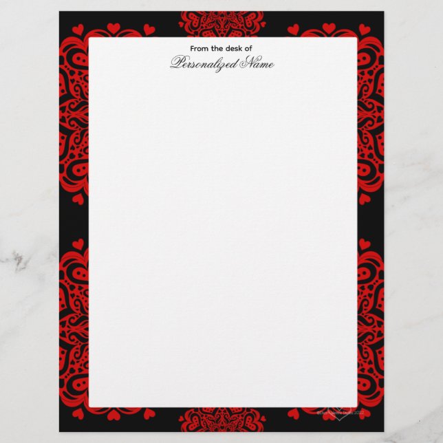 Detaillierte Liebe - Schwarz, unausgestrichen Briefbogen (Vorderseite)