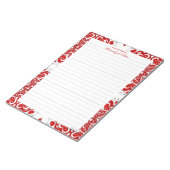 Detaillierte Lieben - Red Lined Notepad Notizblock (angewinkelt)