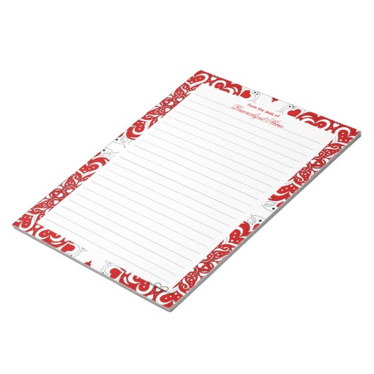 Detaillierte Lieben - Red Lined Notepad Notizblock (angewinkelt)