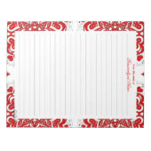 Detaillierte Lieben - Red Lined Notepad Notizblock (Vorderseite)