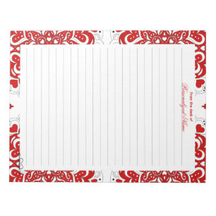 Detaillierte Lieben - Red Lined Notepad Notizblock