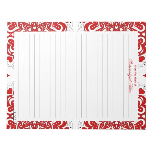 Detaillierte Lieben - Red Lined Notepad Notizblock (Vorderseite)